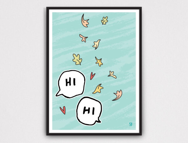 Heartstopper Hi Hi Speech Bubbles Leaves IIDPrints