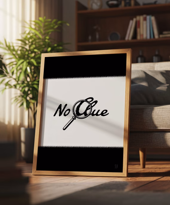 No Clue Print - Vintage Cluedo Style