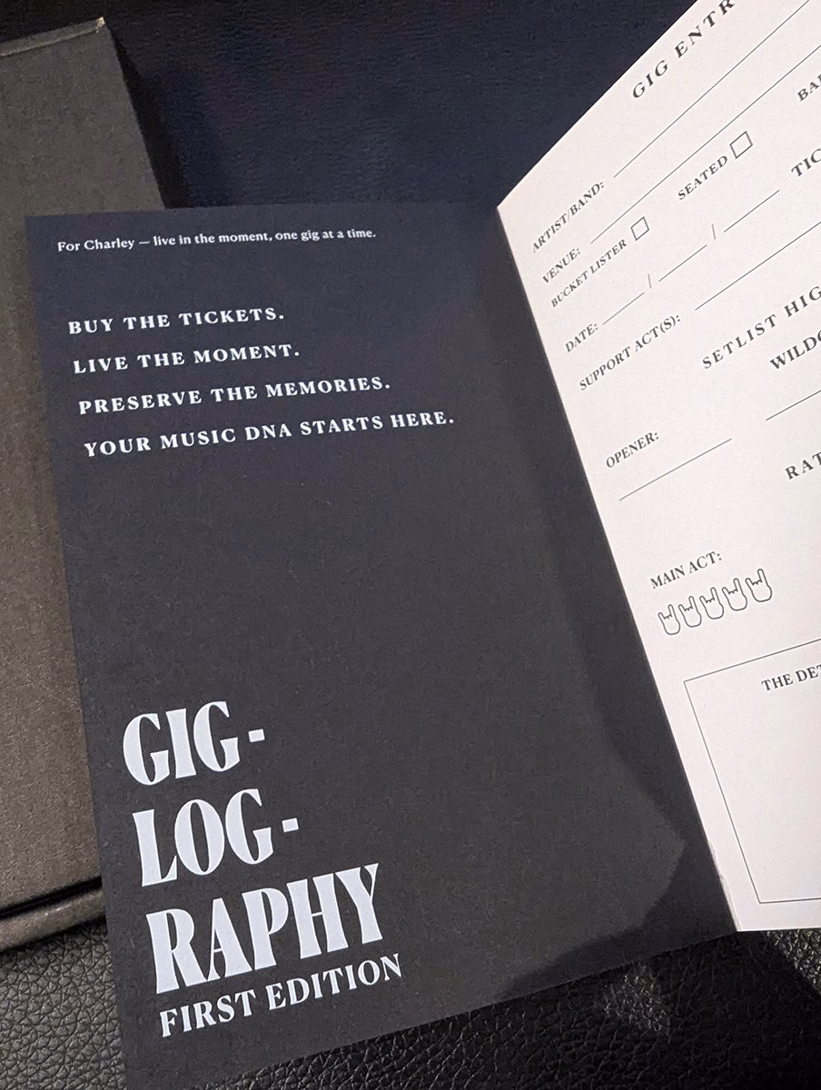 Hand-numbered GIG-LOG-RAPHY First Edition